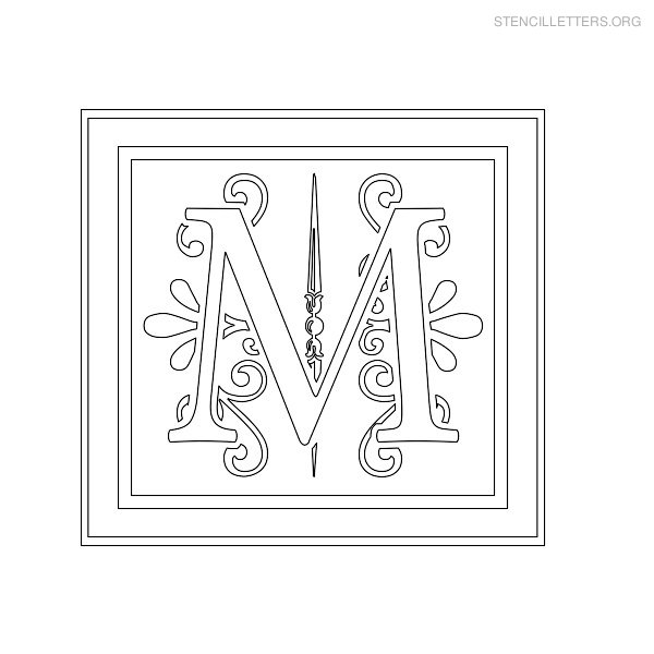 Stencil Letter Decorative M Stencil Letter Decorative M