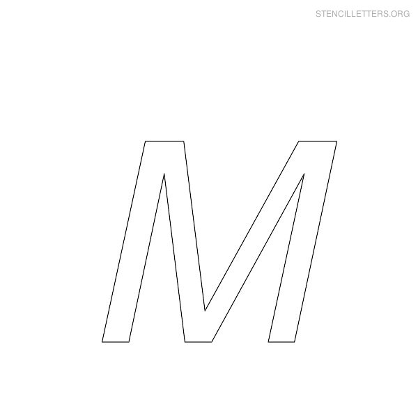 Stencil Letter Italic M Stencil Letter Italic M