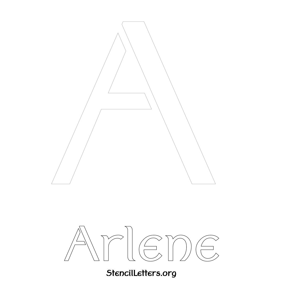 Arlene printable name initial stencil in Ancient Lettering