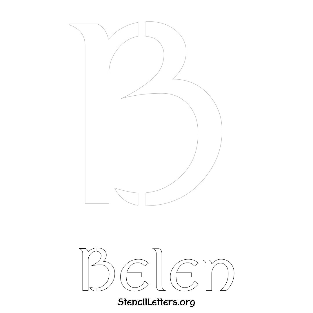 Belen printable name initial stencil in Ancient Lettering