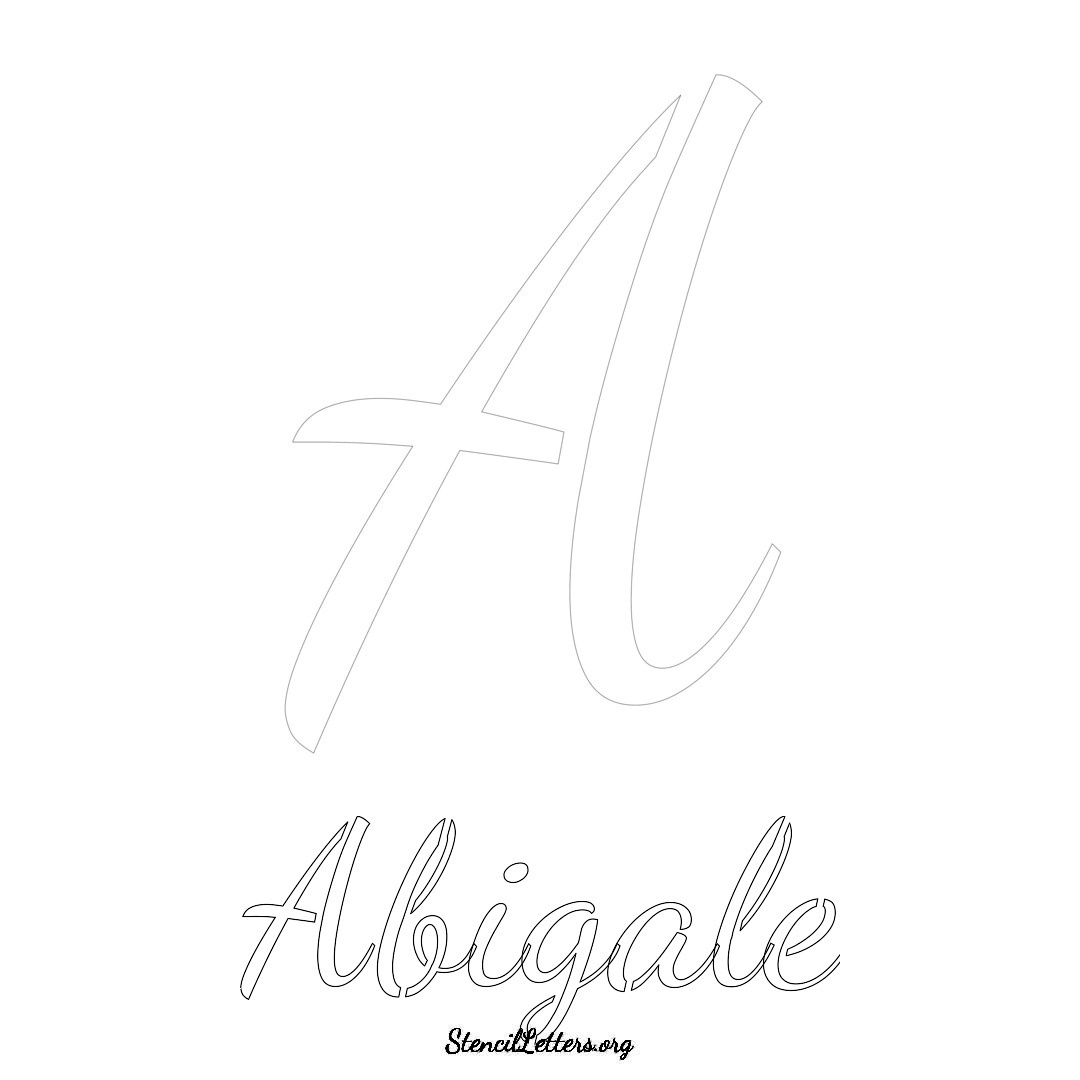 Abigale printable name initial stencil in Cursive Script Lettering
