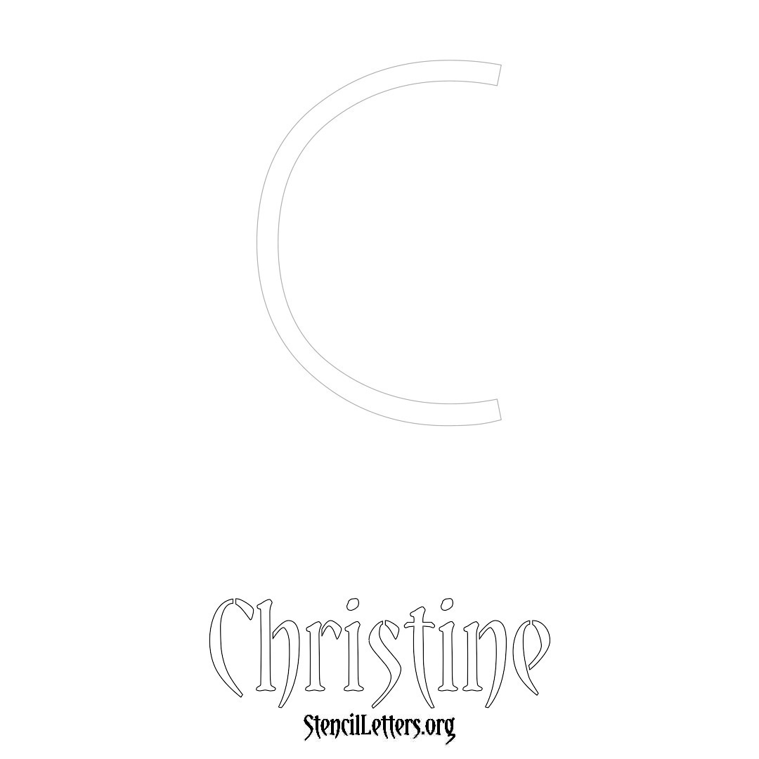 Christine printable name initial stencil in Simple Elegant Lettering