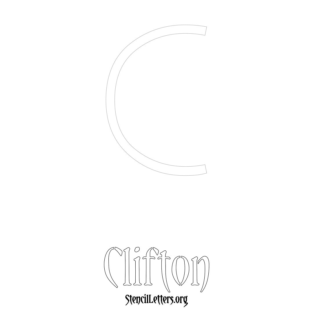 Clifton printable name initial stencil in Simple Elegant Lettering