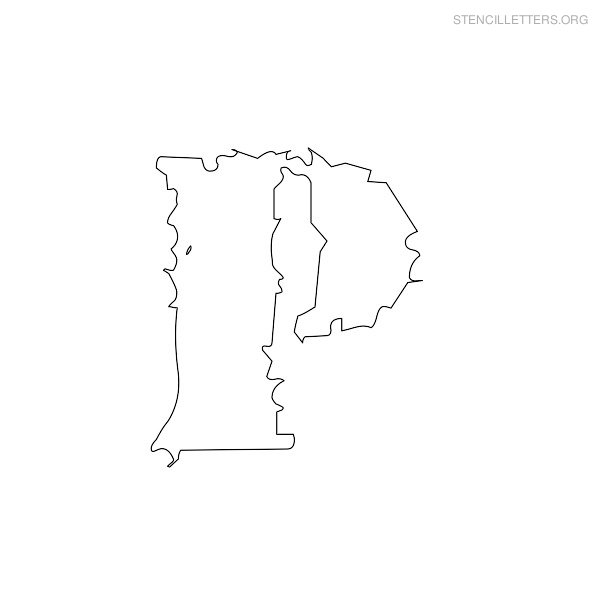 Stencil Letter Bubble P Stencil Letter Bubble P