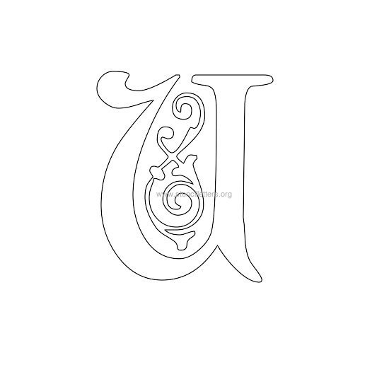 floral wall stencil letter u