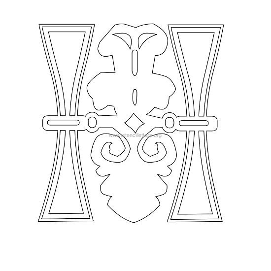 floral wall stencil letter h