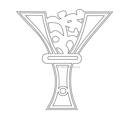 floral wall stencil letter y