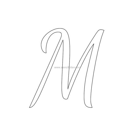 uppercase wedding stencil letter m