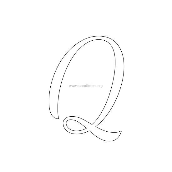 uppercase wedding stencil letter q