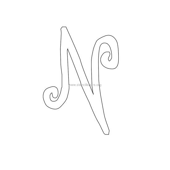 uppercase scrapbooking stencil letter n