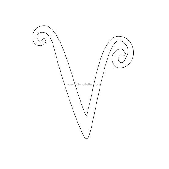 uppercase scrapbooking stencil letter v