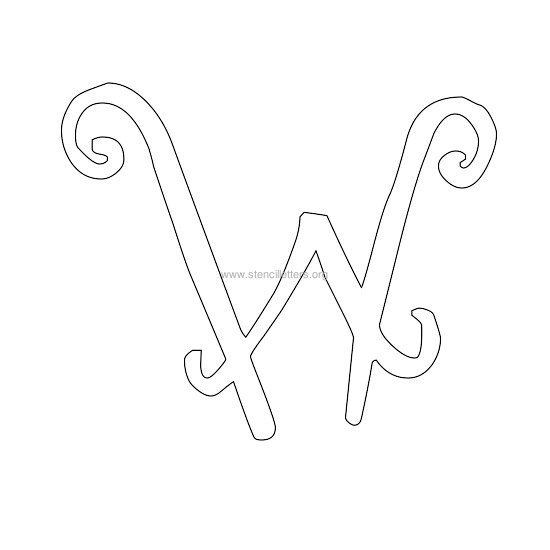 uppercase scrapbooking stencil letter w