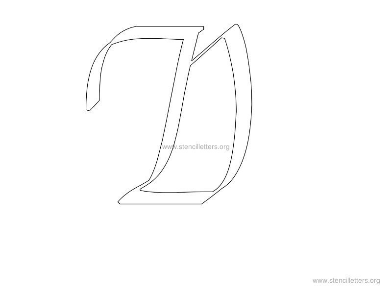 cursive wall stencil letter d