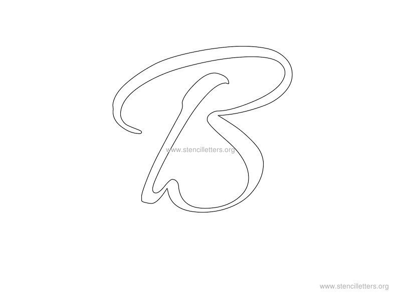 cursive wall stencil letter b