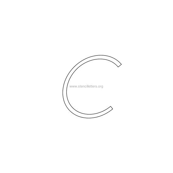 lowercase italic wall stencil letter c