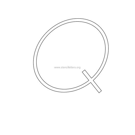 uppercase italic wall stencil letter q