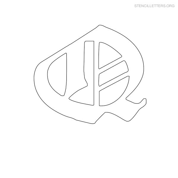Stencil Letter Old English Q