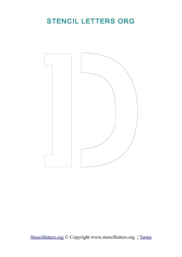 PDF Stencil Template Outline D PDF Stencil Template Outline D