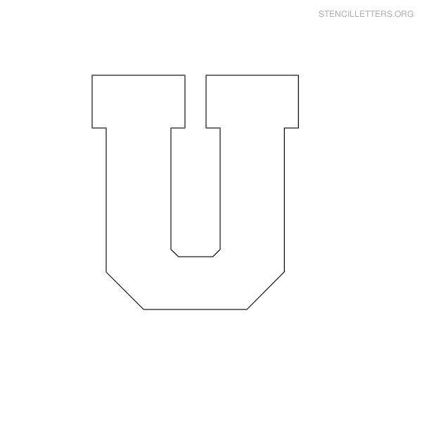 Stencil Letter Block U Stencil Letter Block U