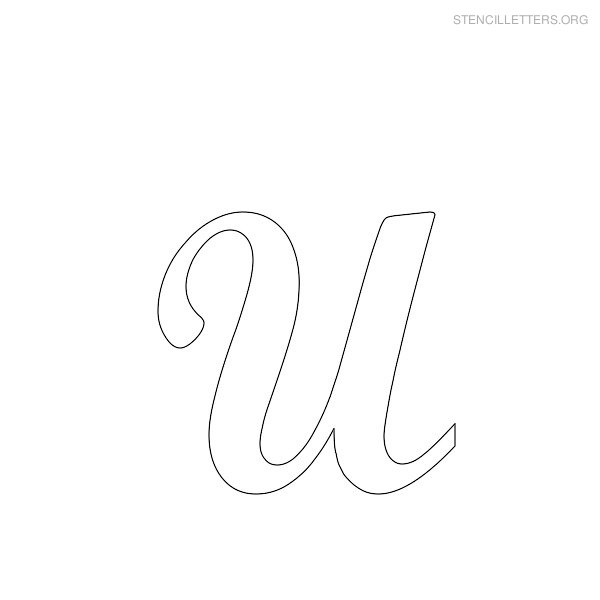 Stencil Letter Cursive U Stencil Letter Cursive U