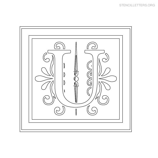 Stencil Letter Decorative U Stencil Letter Decorative U