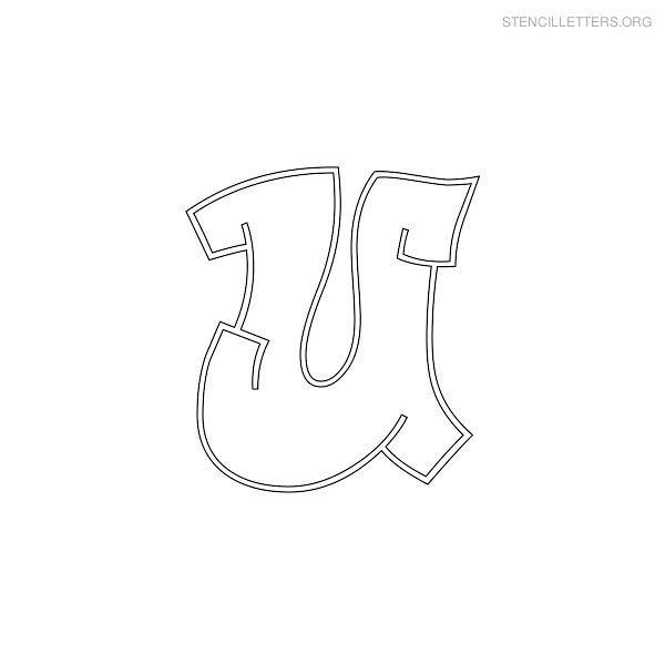 Stencil Letter Graffiti U Stencil Letter Graffiti U