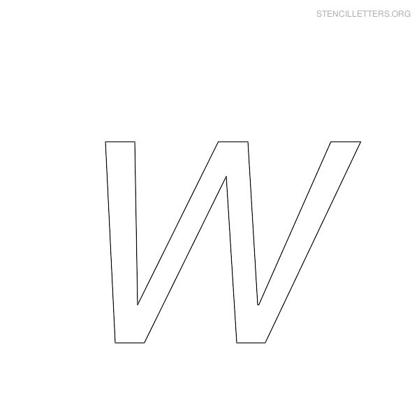 Stencil Letter Italic W