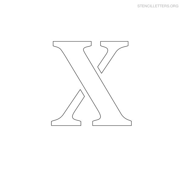 Stencil Letter Uppercase X