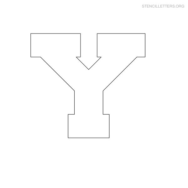 Stencil Letter Block Y