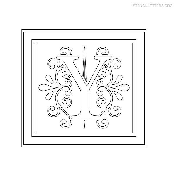 Stencil Letter Decorative Y